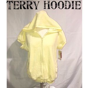 NWT Pale Yellow Terry Hoodie